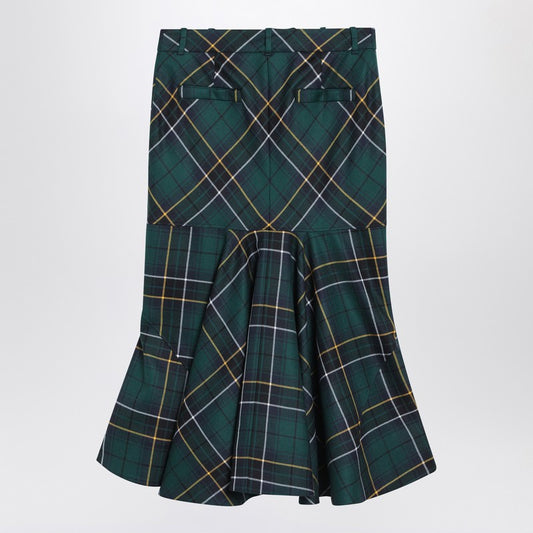 Flared skirt in wool tartan