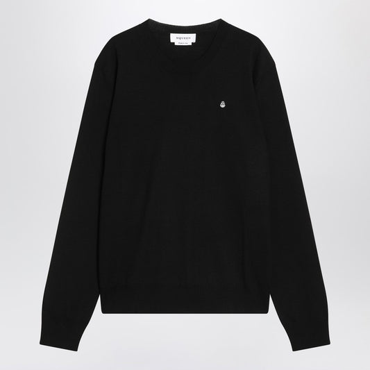 Sweater black in wool