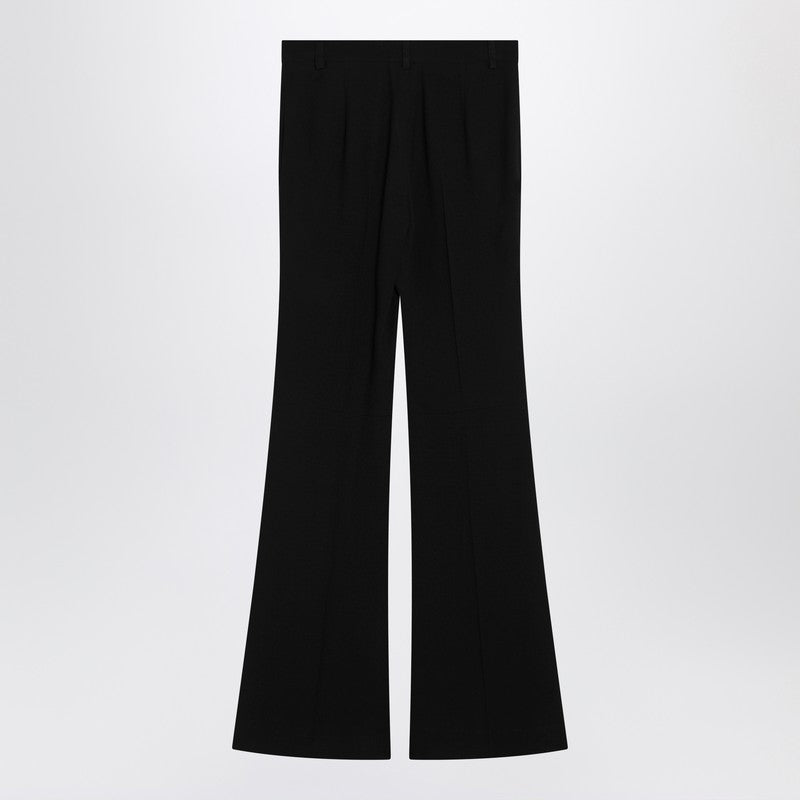 Black flared pants in viscose