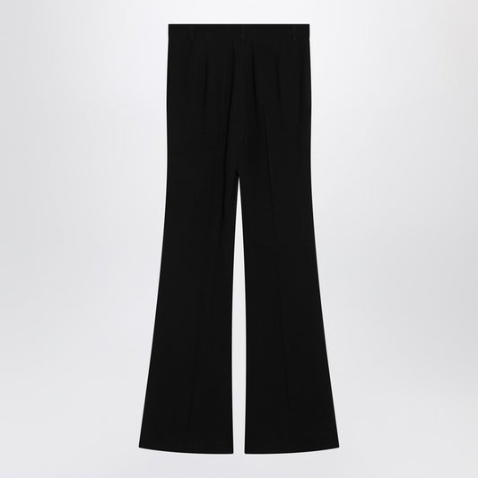 Black flared pants in viscose