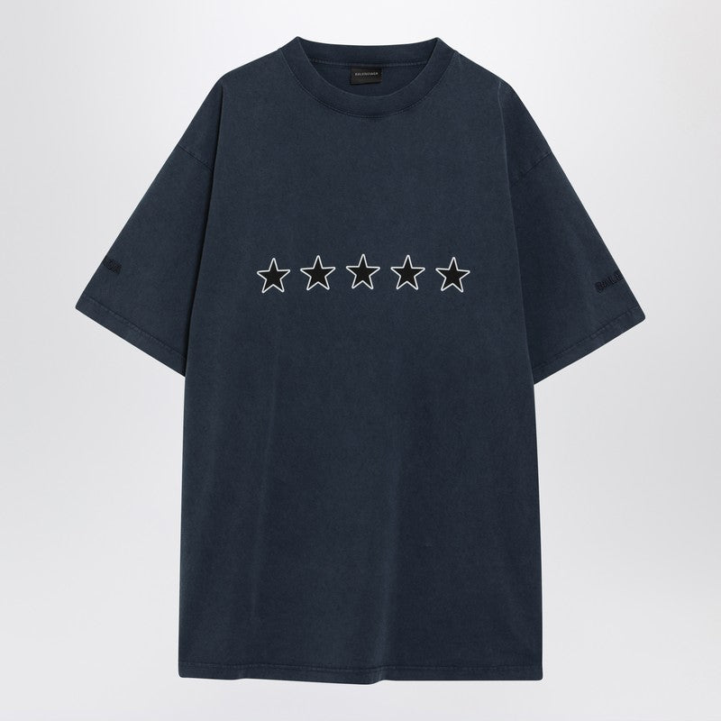 Washed navy blue oversized T-shirt