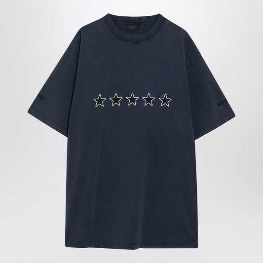 Washed navy blue oversized T-shirt