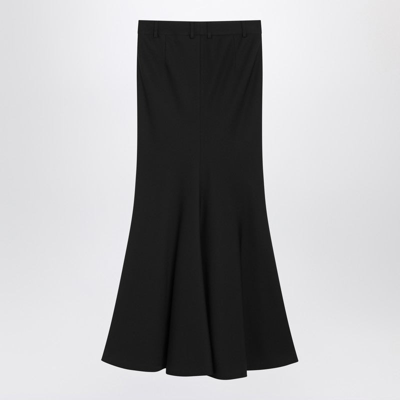 Black long wool skirt