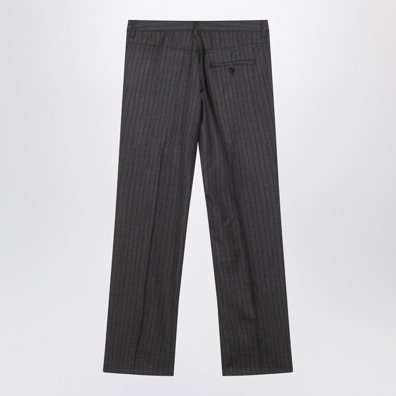 Grey pinstripe wool pants