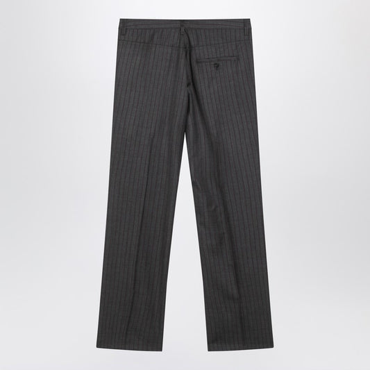 Grey pinstripe wool pants