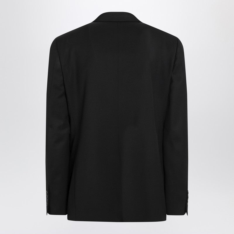 Black single-breasted wool jacket