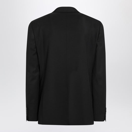 Black single-breasted wool jacket