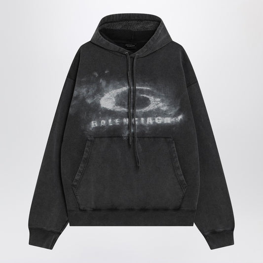 Black faded Crayon Loop oversize hoodie