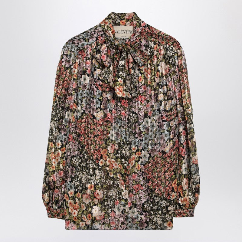 Silk blouse with floral print