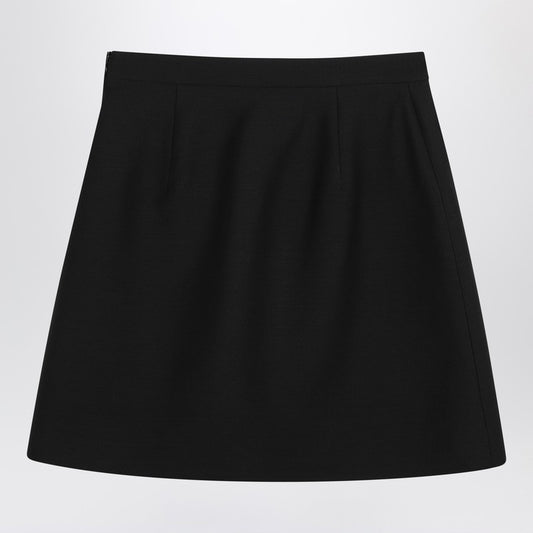 Black mini skirt with V Gold detail