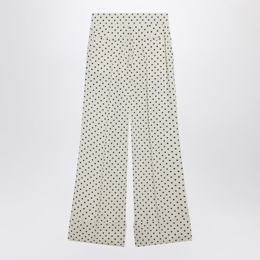 Ivory supergran trousers with Plusdepois print