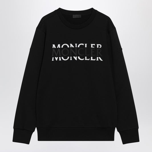 Black crew-neck sweatshirt with logo