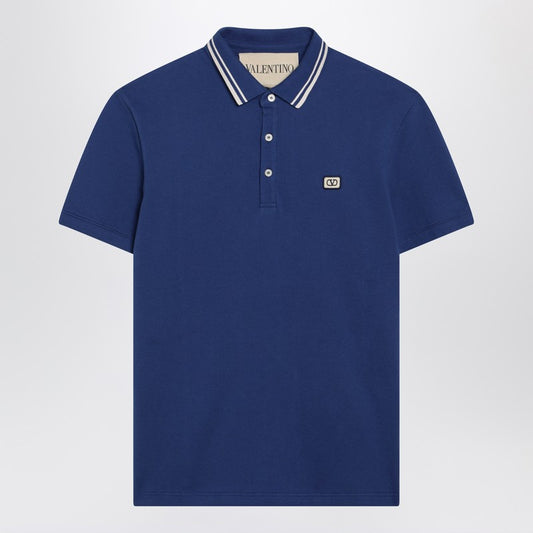 Blue polo shirt with Vlogo patch
