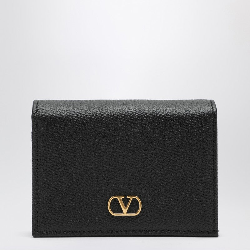 Signature black leather VLogo wallet