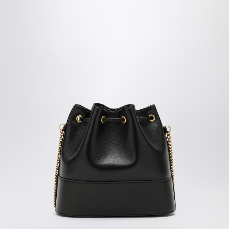 Vlogo black leather bucket bag