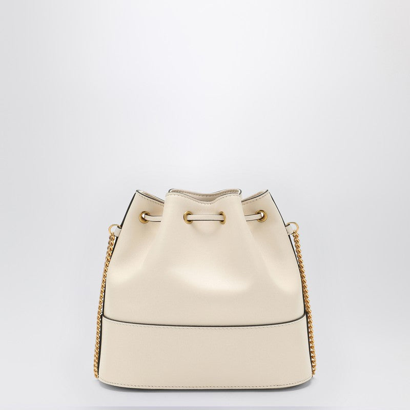 Vlogo ivory leather bucket bag