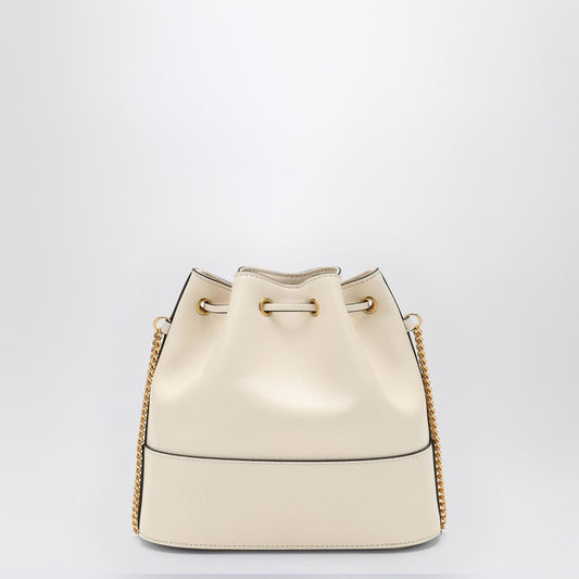 Vlogo ivory leather bucket bag