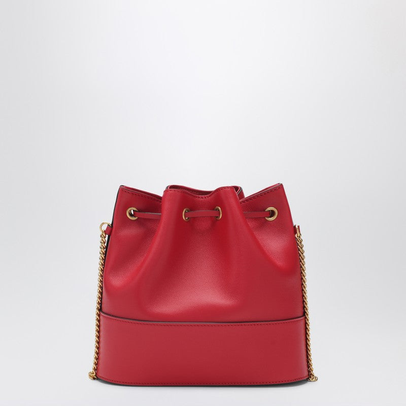 Vlogo red leather bucket bag