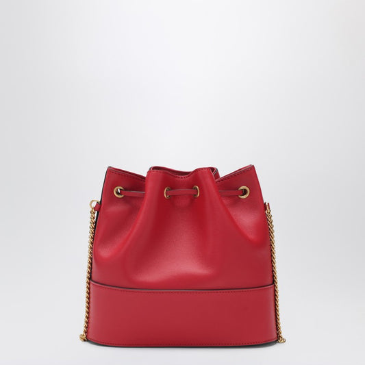 Vlogo red leather bucket bag
