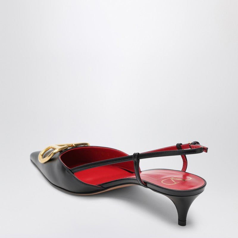 Black Vlogo Signature slingback pumps