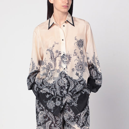 Cream Rhiannon shirt with fantasy print