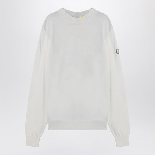 White jumper with logo print