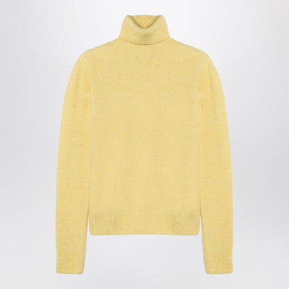 Yellow Cashmere-blend Turtleneck Sweater