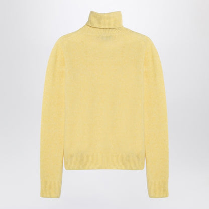 Yellow Cashmere-blend Turtleneck Sweater