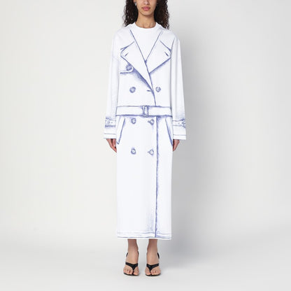 Trompe Loeil White Dress In Cotton
