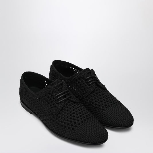 Black Woven Fabric Derby
