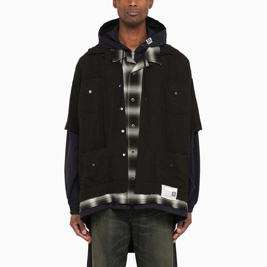 Three-layer hooded shirt