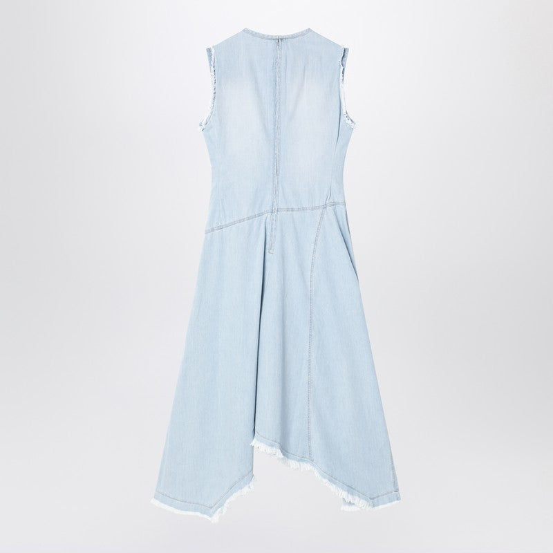 Light Blue Denim Asymmetric Dress