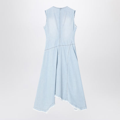 Light Blue Denim Asymmetric Dress