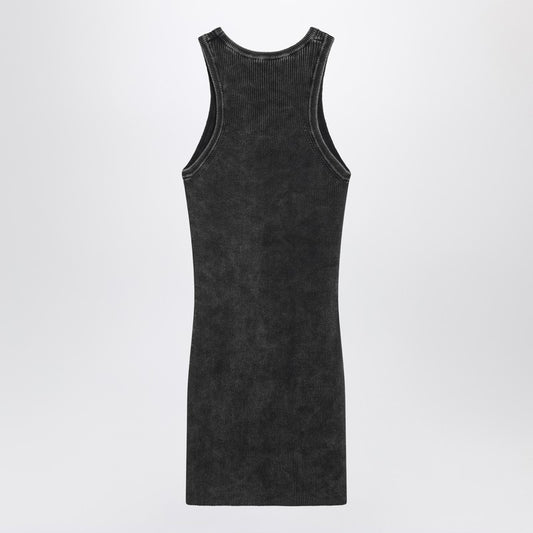 Washed black dress with metallic Oval D