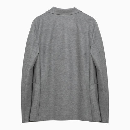 Light Grey Single-breasted Cotton Jacket