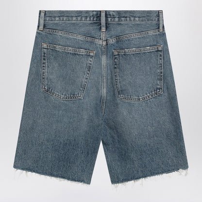 Raw-cut Blue Denim Shorts