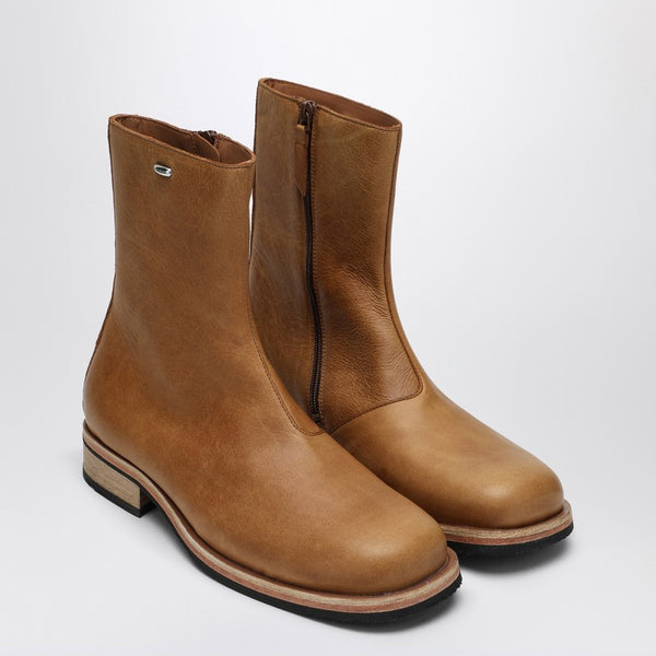 Brown Leather Truck Boots