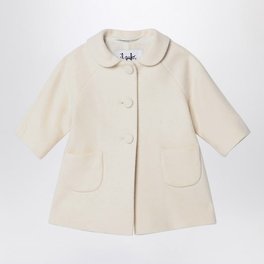 White Wool Blend Coat