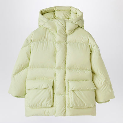 Long Down Jacket With Hood Yellow