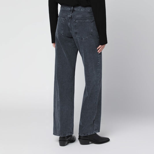 Black faded-effect jeans