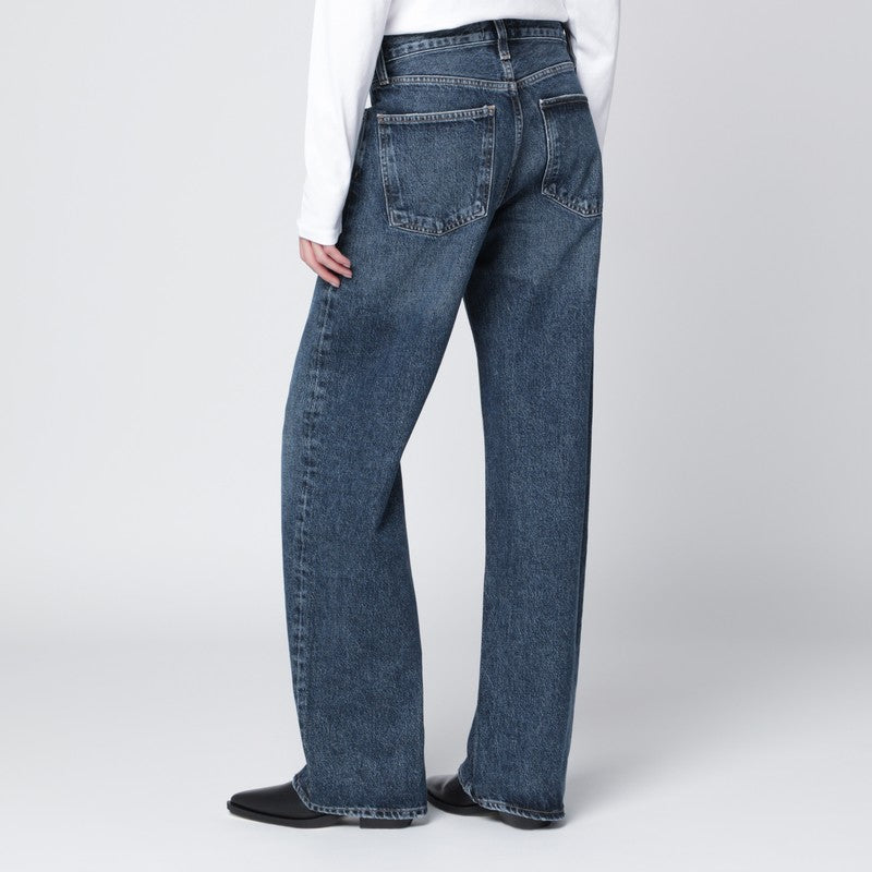 Blue regenerated denim jeans