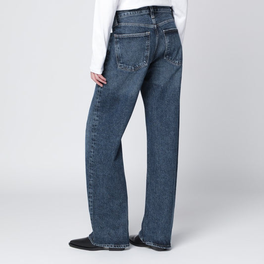 Blue regenerated denim jeans