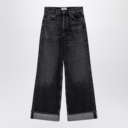 Dame Dark Grey Wide Ribbed Denim Jeans