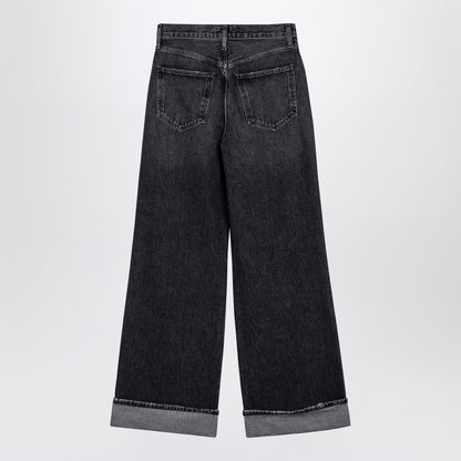 Dame Dark Grey Wide Ribbed Denim Jeans
