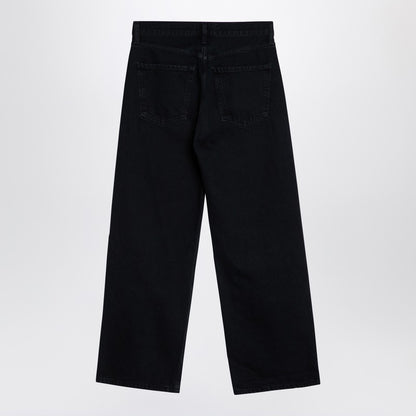 Wide Black Jeans In Organic Denim