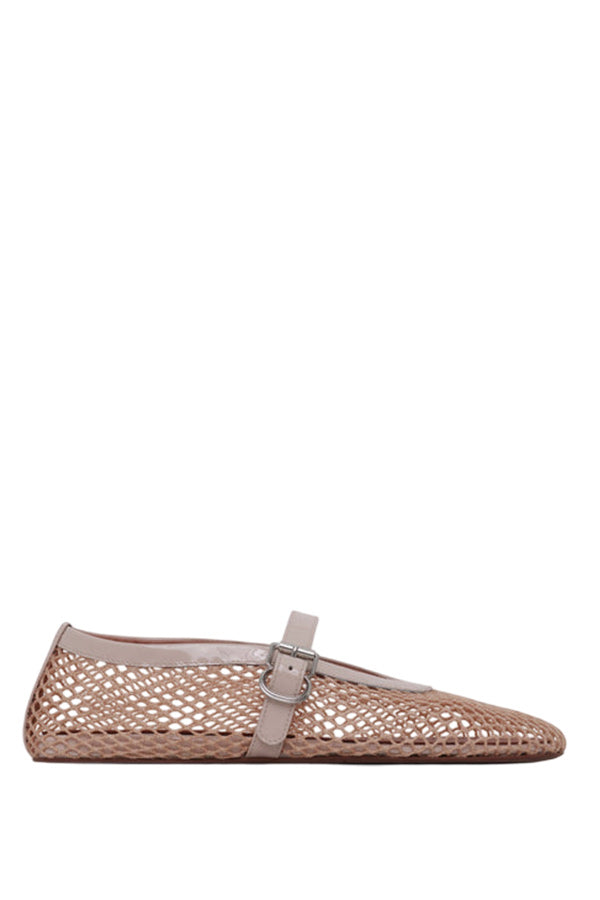 Ballerina Strap Fishnet Patent Calfskin