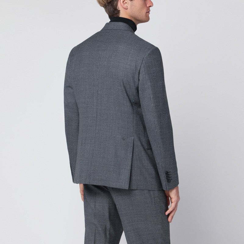 Grey wool double-breasted jacket