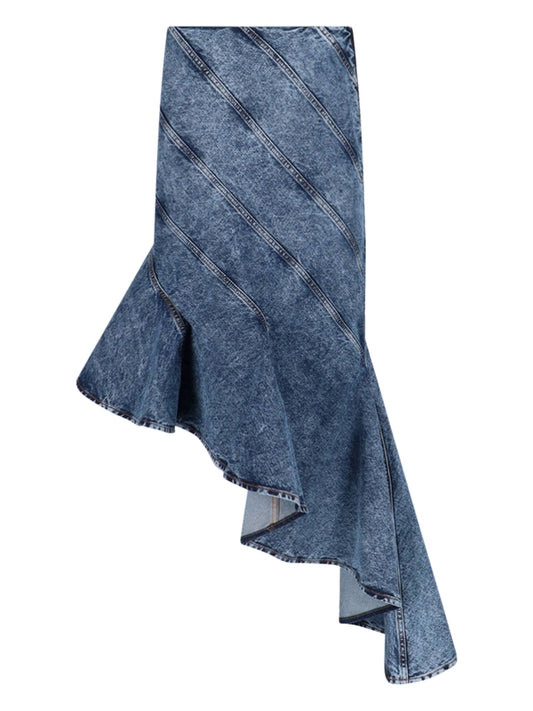 DENIM SPIRAL SKIRT