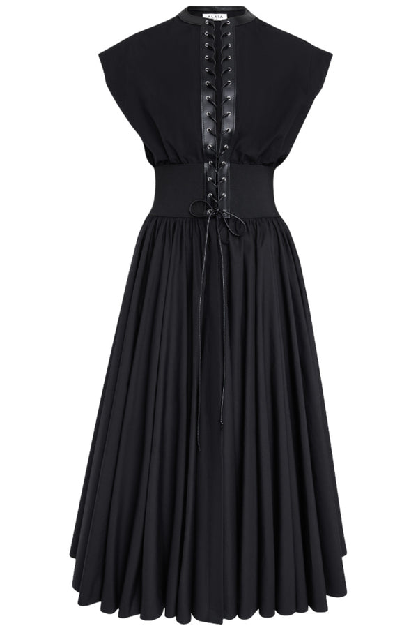 Belted Dress In Cotton Poplin
