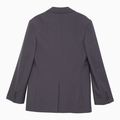 Blue single-breasted jacket in wool blend